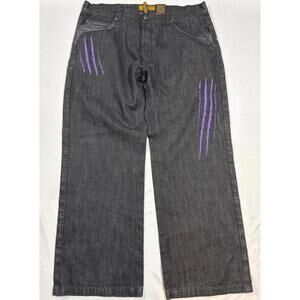 Vintage Men's Ausso Black Denim Jeans Y2K Size W40 L32